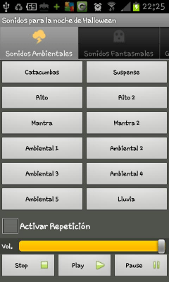 Screenshot of the application Sounds of Halloween - #2