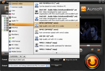 Screenshot of the application Aunsoft Video Converter - #3
