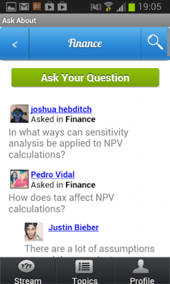 Screenshot of the application Ask A Question - #2