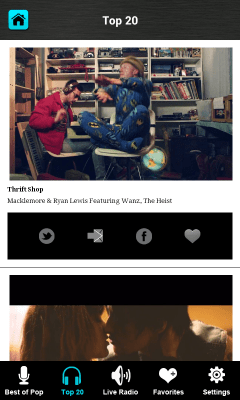 Screenshot of the application Internet Radio & Video Songs - #3