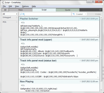Screenshot of the application CintaNotes Portable - #1