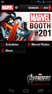 Screenshot of the application Marvel Events - #4