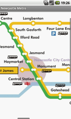 Screenshot of the application Newcastle Metro MAP - #1