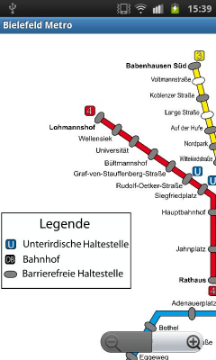 Screenshot of the application Bielefeld Metro MAP - #3