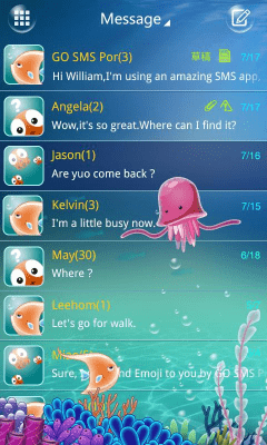 Screenshot of the application GO SMS Pro Seabed Super ThemEX - #5