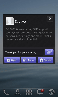 Screenshot of the application GO SMS Pro IPhoneBlack ThemeEX - #3