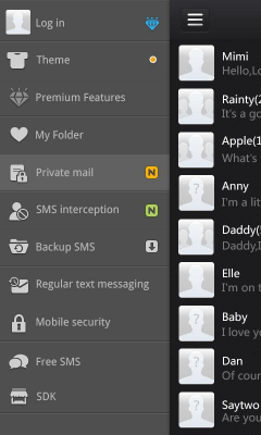 Screenshot of the application GO SMS Pro IPhoneBlack ThemeEX - #5