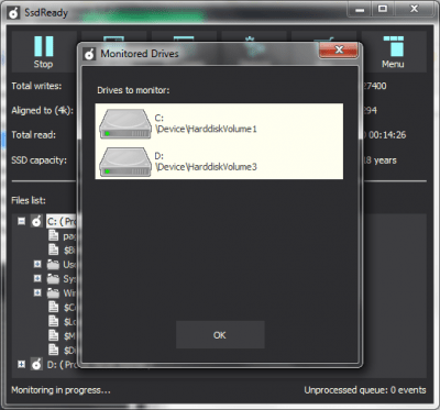 Screenshot of the application SSDREADY - #2