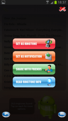 Screenshot of the application Ringtone Scanner (Setter) - #2