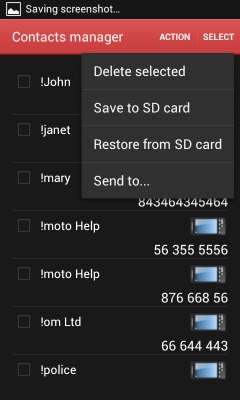 Screenshot of the application Contact manager - #2