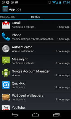 Screenshot of the application Permission Manager - #2