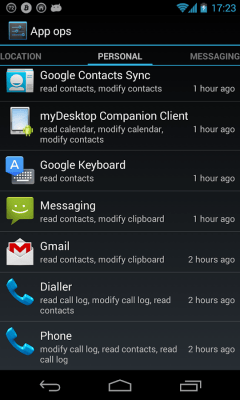 Screenshot of the application Permission Manager - #4