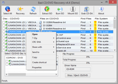 Screenshot of the application Bad CD/DVD Recovery - #2