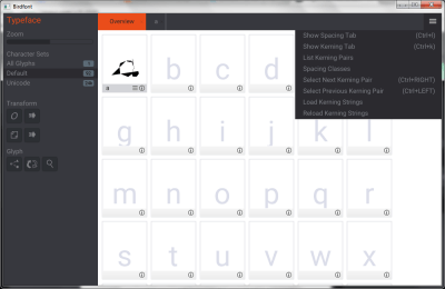 Screenshot of the application BirdFont for Windows - #2