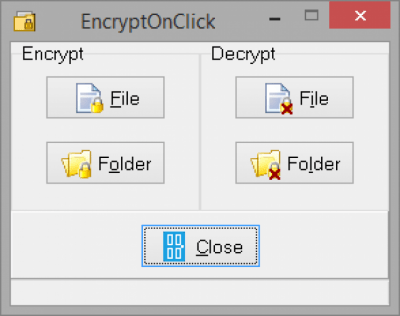 Screenshot of the application EncryptOnClick - #3