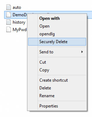 Screenshot of the application DeleteOnClick - #2
