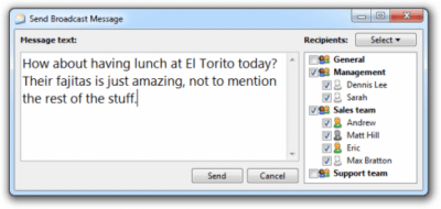 Screenshot of the application Softros LAN Messenger - #5