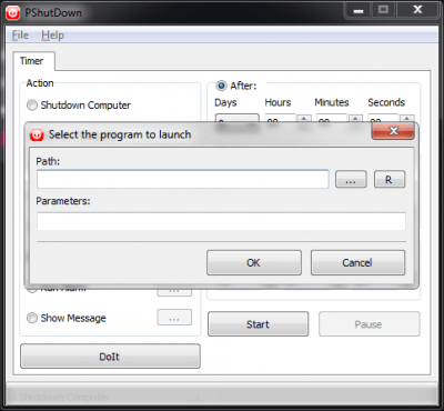 Screenshot of the application PShutDown - #2