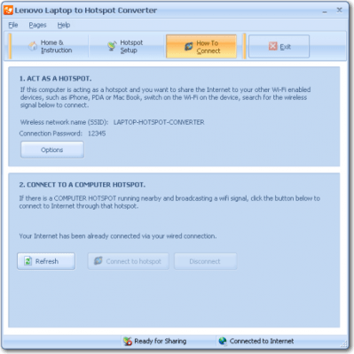 Screenshot of the application Lenovo Laptop to Hotspot Converter - #3