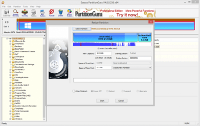 Screenshot of the application DiskGenius (PartitionGuru) - #3