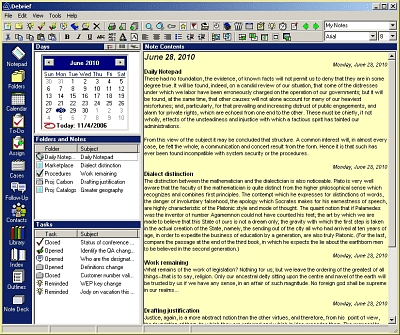Screenshot of the application Debrief - #2