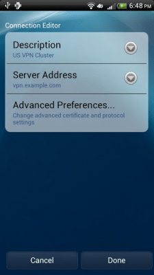 Screenshot of the application HTC AnyConnect - #3