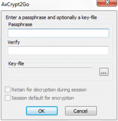 Screenshot of the application AxCrypt2GO - #2