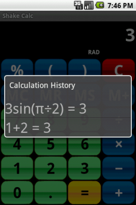 Screenshot of the application Shake Calc - Calculator - #4