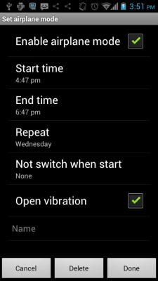 Screenshot of the application Auto Airplane Mode - #2