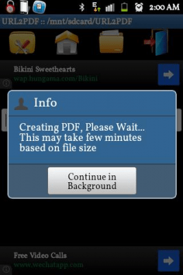 Screenshot of the application Web to PDF Converter - #2