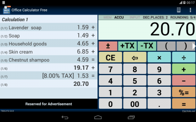 Screenshot of the application Office Calculator Free - #4