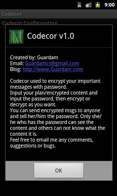 Screenshot of the application Codecor - #2