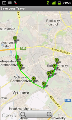 Screenshot of the application Save your Travel - #2