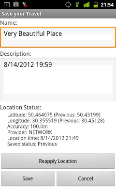 Screenshot of the application Save your Travel - #4