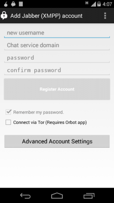Screenshot of the application ChatSecure - #3