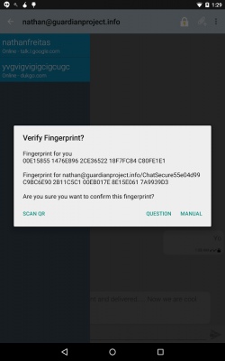 Screenshot of the application ChatSecure - #8