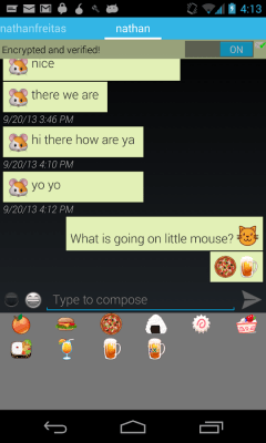 Screenshot of the application ChatSecure: Open Emoji Plugin - #2