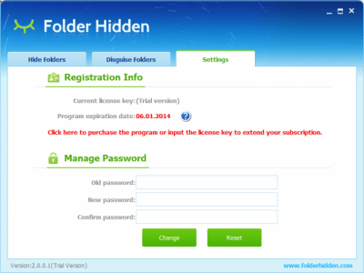 Screenshot of the application Folder Hidden - #4