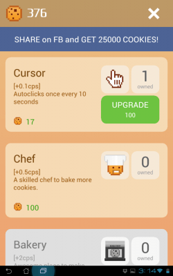 Screenshot of the application Cookie Clicker HD - #2
