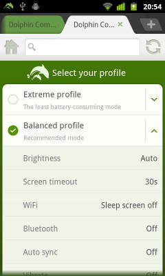 Screenshot of the application Dolphin Battery Saver - #3