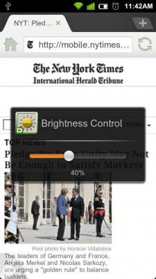 Screenshot of the application Dolphin Brightness - #2