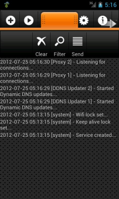 Screenshot of the application Proxy Server - #7
