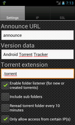 Screenshot of the application Torrent Tracker - #3