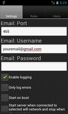 Screenshot of the application SMS Gateway Ultimate - #3