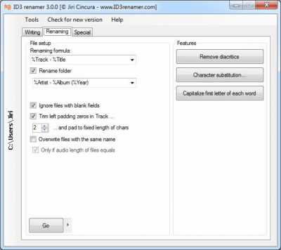 Screenshot of the application ID3 renamer - #2