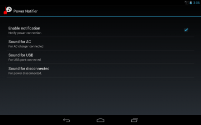 Screenshot of the application Power Notifier - #2