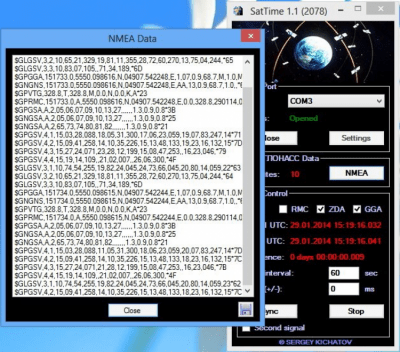 Screenshot of the application SatTime - #2
