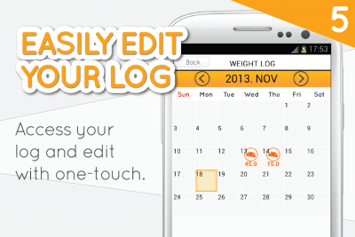 Screenshot of the application Diet Weight Diary - Lose 2X! - #18