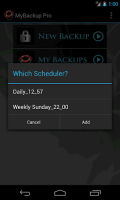 Screenshot of the application My Backup Root - #2