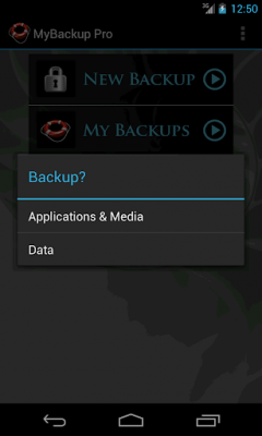 Screenshot of the application My Backup Root - #23
